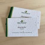 Carte de visite en papier graines