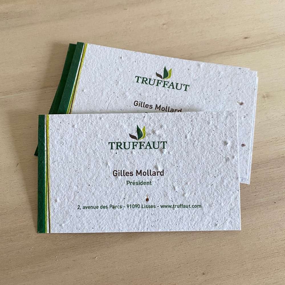 Carte de visite à planter entreprise ecologie