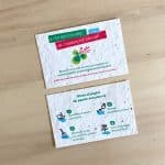 Carte de visite ensemencée de graines de fleurs ou de légumes