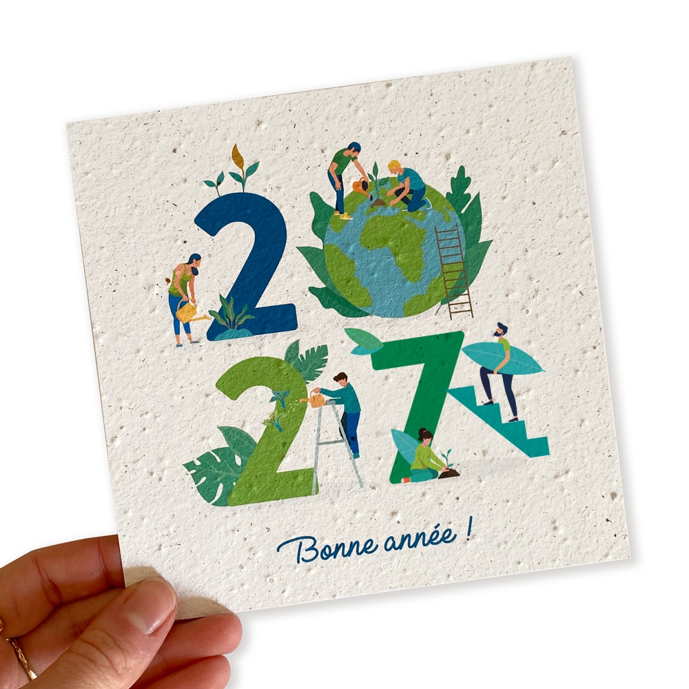 Carte de voeux à planter - 2027 - carrée