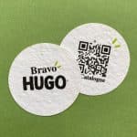 Carte de visite ronde recto verso