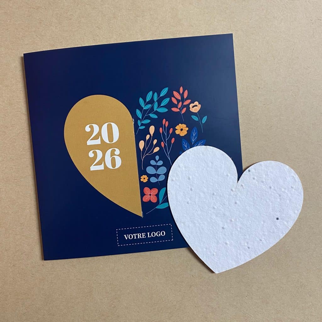 Carte de voeux coeur ensemence